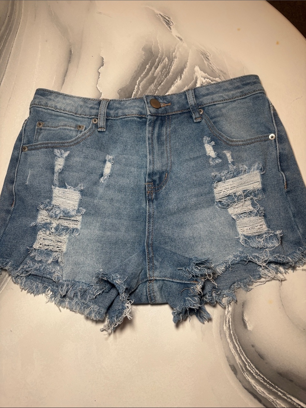 Distressed Denim Shorts!